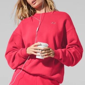 NWT ALO Yoga Accolade Crewneck Sweatshirt Candy Red Size XS
